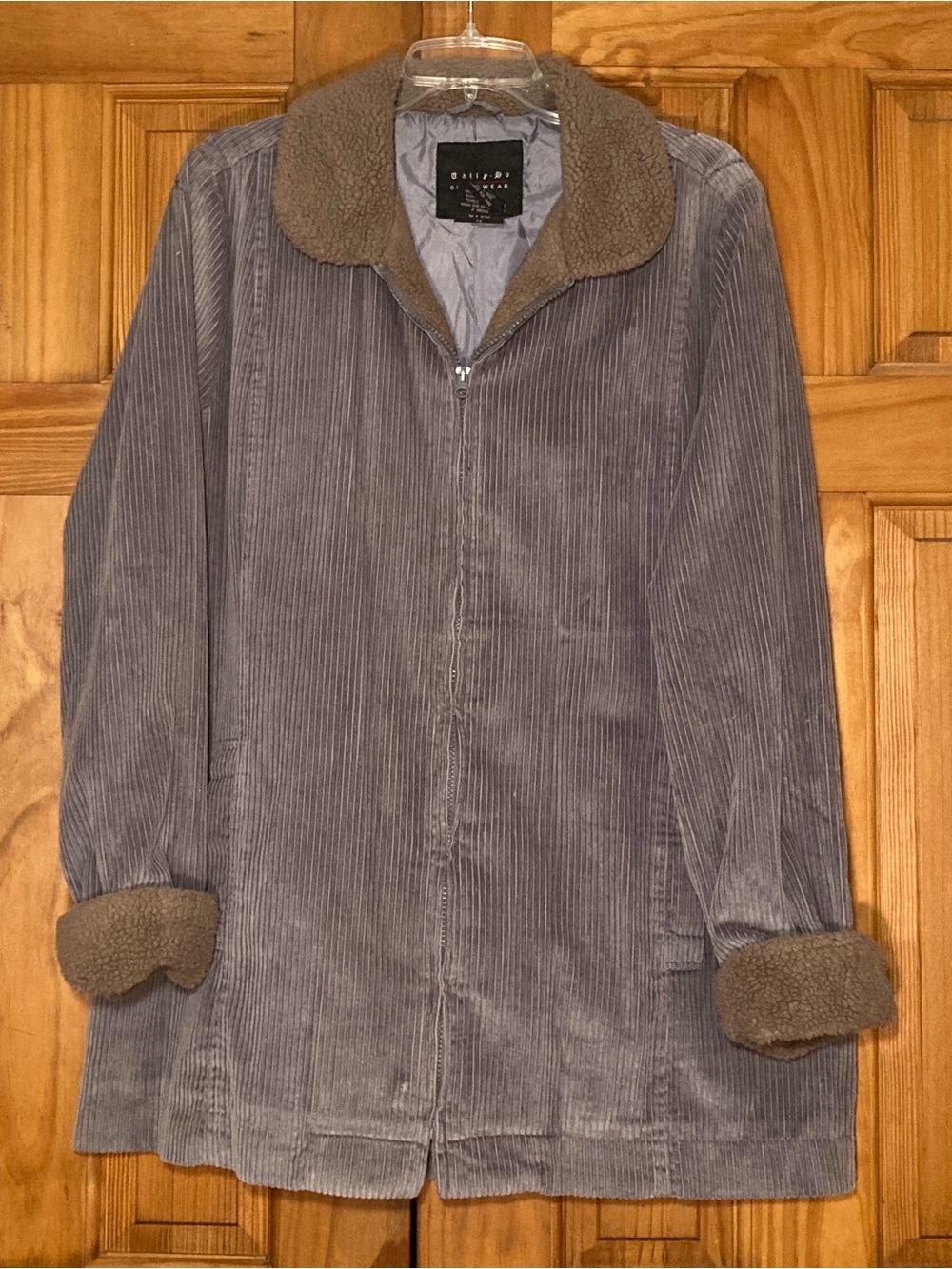 NWOT Tally Ho Outerwear Vintage 90s Corduroy Jacket Gray Tan Size L Large